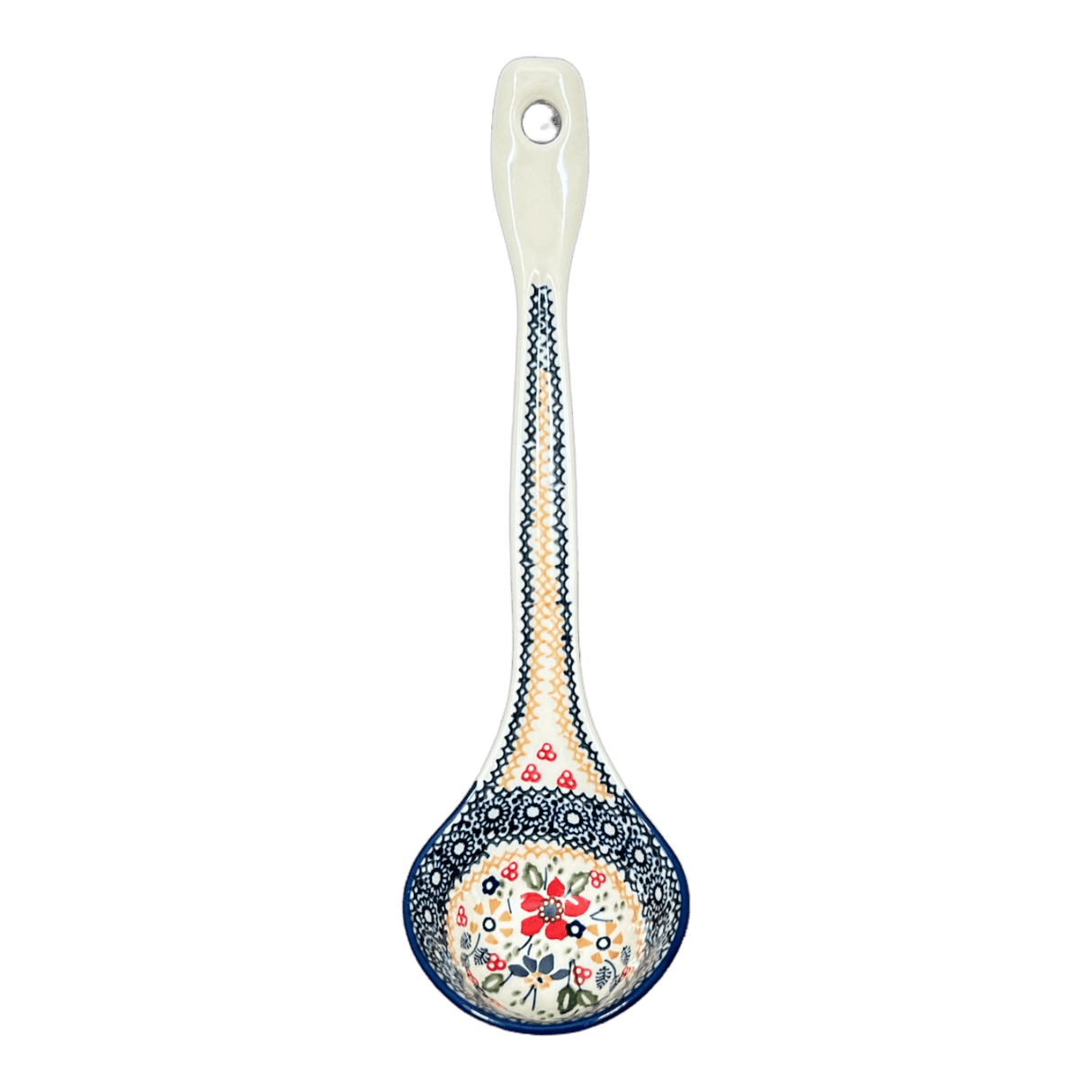 Ladle, Soup, 12" in "Ruby Bouquet" by Manufaktura | C020S-DPCS