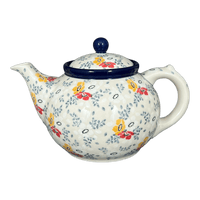 A picture of a Polish Pottery Teapot, 40 oz in "Soft Bouquet" by Ceramika Artystyczna | A060-2378X as shown at PolishPotteryOutlet.com/products/c-a-40-oz-teapot-soft-bouquet-a060-2378x