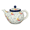 Polish Pottery Teapot, 40 oz in "Soft Bouquet" by Ceramika Artystyczna | A060-2378X at PolishPotteryOutlet.com