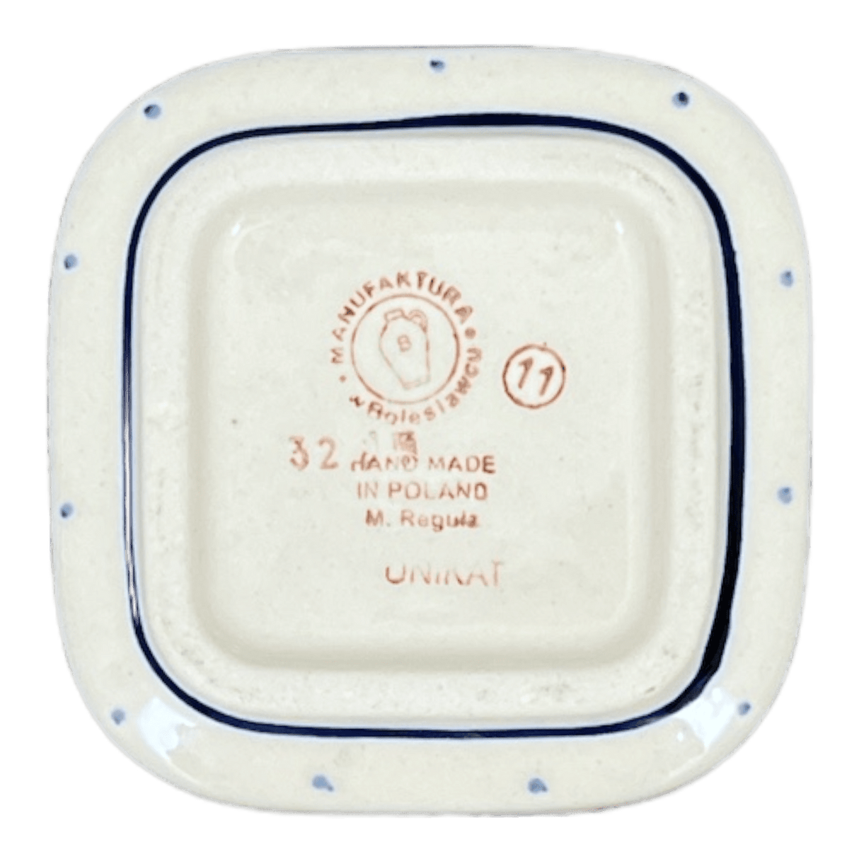 Bowl, Square, Sugar Bowl, 3.5" in "Blue & White Trumpet Vines" by Manufaktura | C030U-JZ43