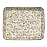 Baker, Rectangular, Shallow 10" x 13" in "Peach Blossoms - Solid Rim" by Manufaktura | P105S-AS46A