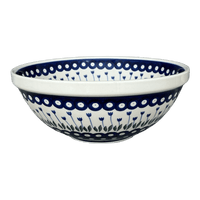 A picture of a Polish Pottery Bowl, Round, 11" in "Tulip Dot" by Ceramika Artystyczna | A055-377Z as shown at PolishPotteryOutlet.com/products/c-a-11-serving-bowl-tulip-dot-a055-377z