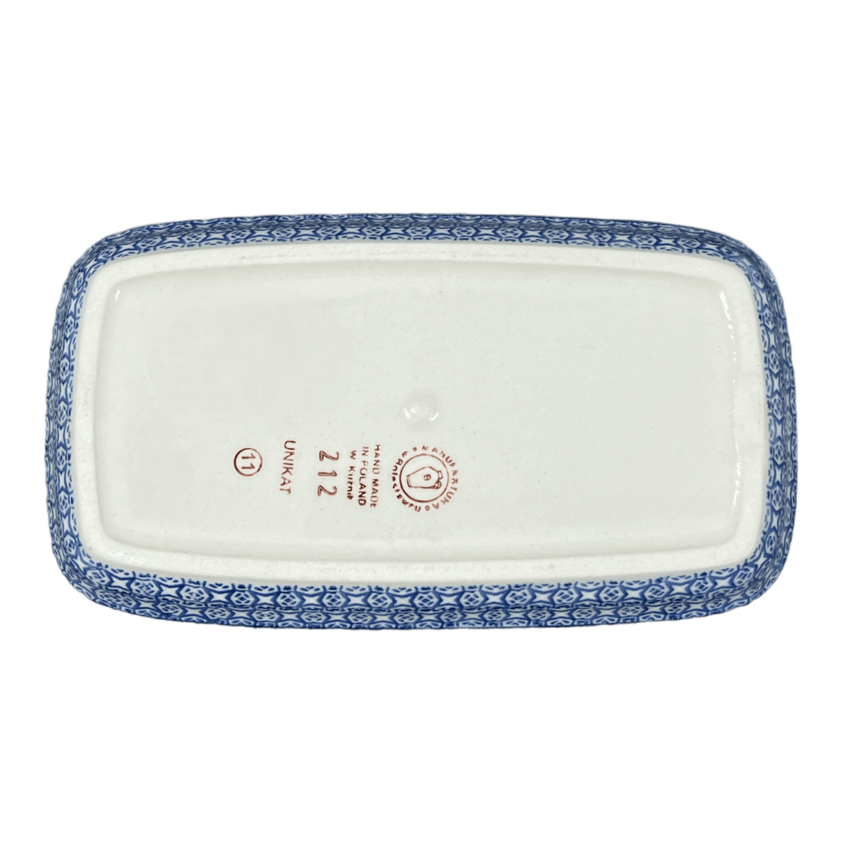 Butter Dish, American, 4" x 7.5" in "Snowflake Love" by Manufaktura | M074U-PS01