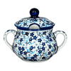 Polish Pottery 3.5" Traditional Sugar Bowl (Scattered Blues) | C015S-AS45 at PolishPotteryOutlet.com