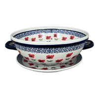 A picture of a Polish Pottery Berry Bowl (Poppy Garden) | D038T-EJ01 as shown at PolishPotteryOutlet.com/products/berry-bowl-poppy-garden-d038t-ej01