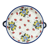 Casserole, Round Dish Handles, 11", WR (WR52C) in "Strawberries & Blossoms" by W.R. Ceramika | WR52C-WR2