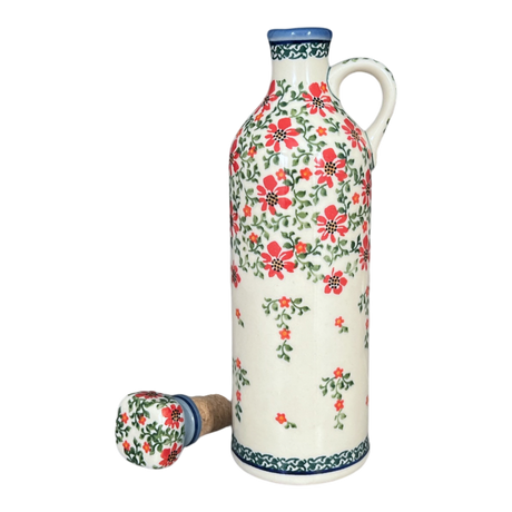 Bottle, with Cork, 23.5 oz in "Draping Red Florals" by Galia | GB03-PW3