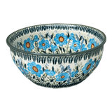 Bowl, Round, 7.75" in "Baby Blue Blossoms - Solid Rim" by Manufaktura | M085S-JS49A