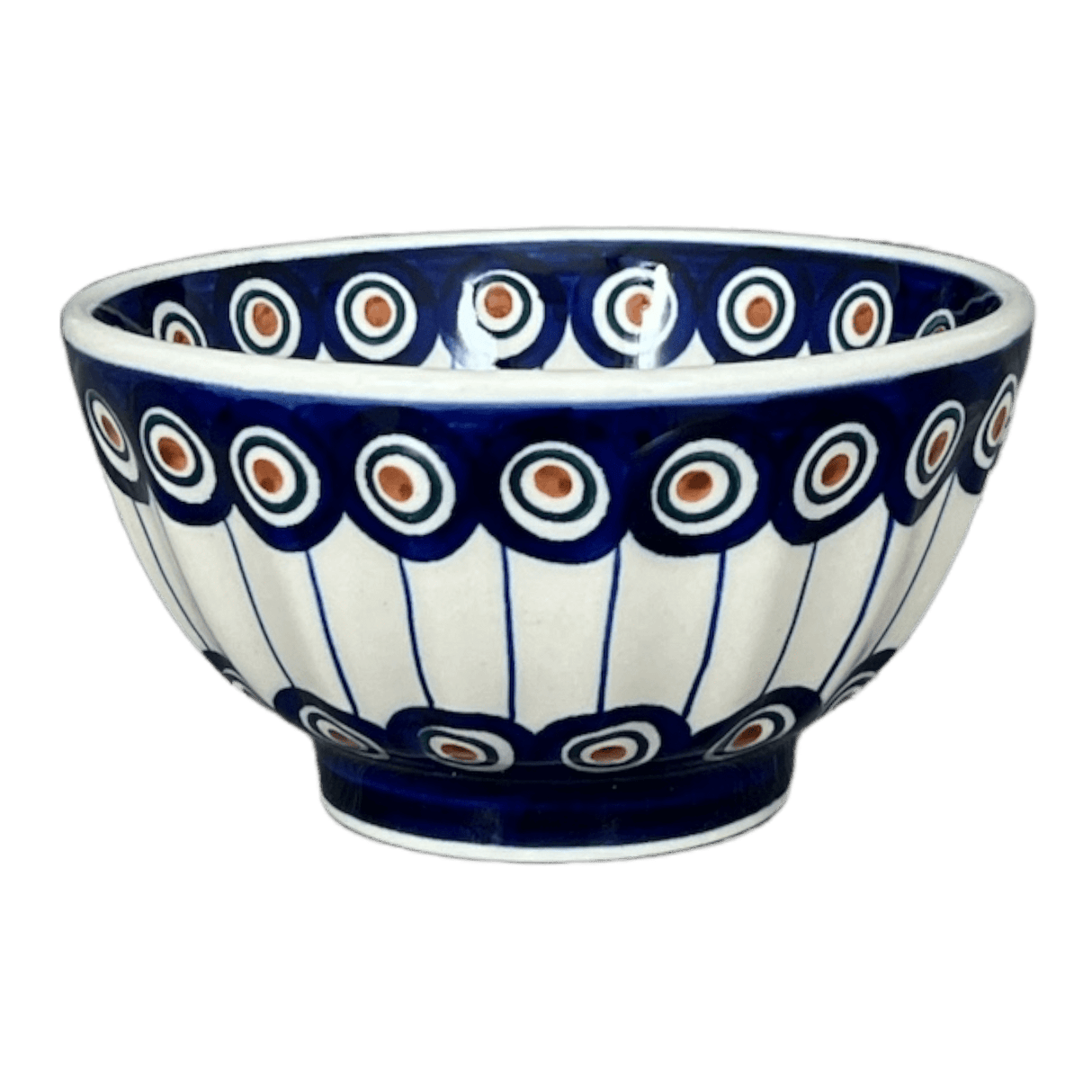 Bowl, Round, Fancy, 5.5" in "Peacock in Line" by Manufaktura | C018T-54A