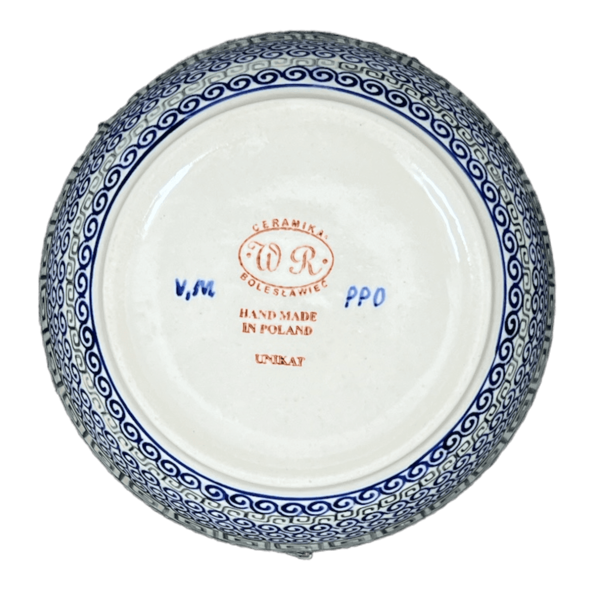 Bowl, Round, 7.75", WR (WR12D) in "Greek Columns" by W.R. Ceramika | WR12D-NP20