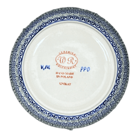 A picture of a Polish Pottery Bowl, Round, 7.75", WR (WR12D) in "Greek Columns" by W.R. Ceramika | WR12D-NP20 as shown at PolishPotteryOutlet.com/products/7-75-bowl-greek-columns-wr12d-np20