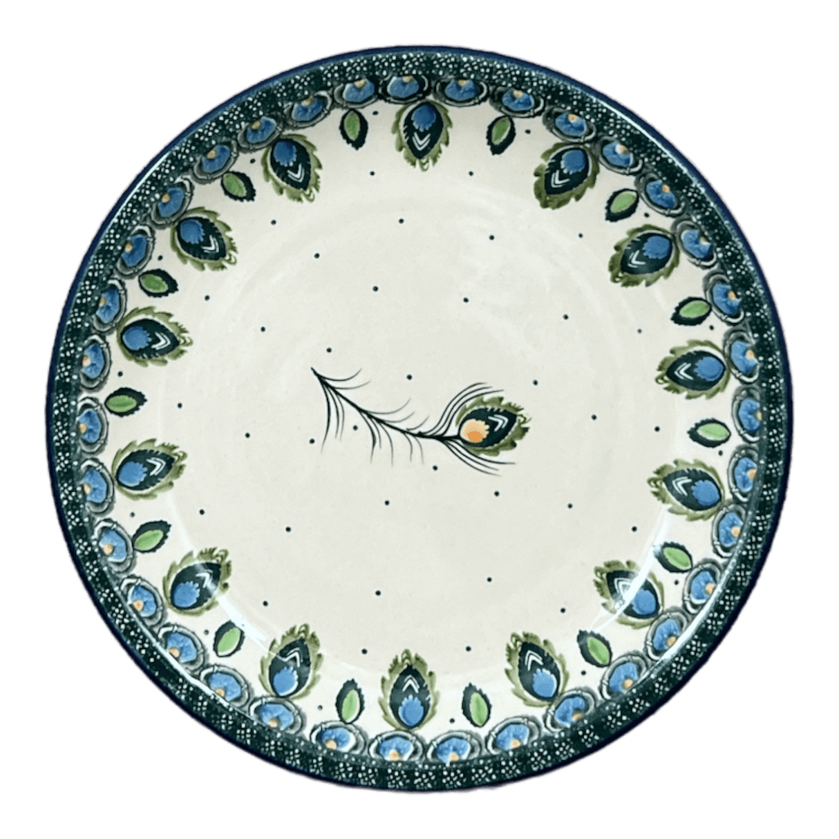 Plate, Round, Salad, 8" in "Peacock Plume" by Ceramika Artystyczna | A337-2218X