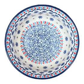 Polish Pottery Bowl, Round, 5.5" in "Snowflake Love" by Manufaktura | M083U-PS01 Additional Image at PolishPotteryOutlet.com