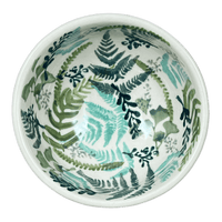 A picture of a Polish Pottery Dipping Bowl (Scattered Ferns) | M153S-GZ39 as shown at PolishPotteryOutlet.com/products/4-25-dipping-bowl-scattered-ferns-m153s-gz39