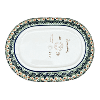 A picture of a Polish Pottery Fancy Butter Dish (Perennial Garden) | M077S-LM as shown at PolishPotteryOutlet.com/products/7-x-5-fancy-butter-dish-perennial-garden-m077s-lm