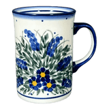 Mug, Straight Mug, 8 oz, WR (WR14A) in "Delphinium Spray" by W.R. Ceramika | WR14A-BW3