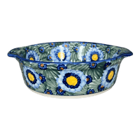 A picture of a Polish Pottery Baker, Round, 8", WR (WR43F) in "Impressionist's Dream" by W.R. Ceramika | WR43F-AB3 as shown at PolishPotteryOutlet.com/products/8-round-baker-impressionists-dream-wr43f-ab3