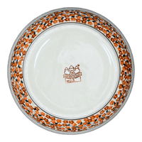 A picture of a Polish Pottery Zaklady Extra- Deep 10.5" Bowl (Orange Wreath) | Y986A-DU52 as shown at PolishPotteryOutlet.com/products/extra-deep-10-5-bowl-orange-wreath-y986a-du52