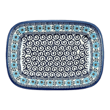 Tray, Serving, 8" x 11" in "Blue Daisy Spiral" by Andy | NDA154-38