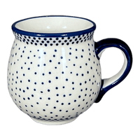 A picture of a Polish Pottery Mug, Belly Mug, Small, 7 oz in "Misty Blue" by Manufaktura | K067U-61A as shown at PolishPotteryOutlet.com/products/small-belly-mug-misty-blue-k067u-61a