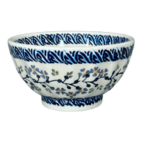 A picture of a Polish Pottery 5.5" Fancy Bowl (Baby Blue Eyes) | C018T-MC19 as shown at PolishPotteryOutlet.com/products/5-5-fancy-bowl-baby-blue-eyes-c018t-mc19