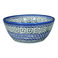 A picture of a Polish Pottery Bowl, Round, 7", WR (WR12C) in "Greek Columns" by W.R. Ceramika | WR12C-NP20 as shown at PolishPotteryOutlet.com/products/7-bowl-greek-columns-wr12c-np20