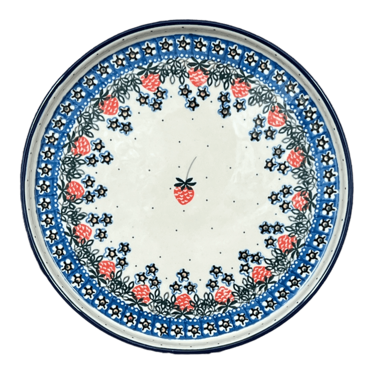 Tray, Round, 10" in "Strawberry Patch" by Ceramika Artystyczna | AE93-721X