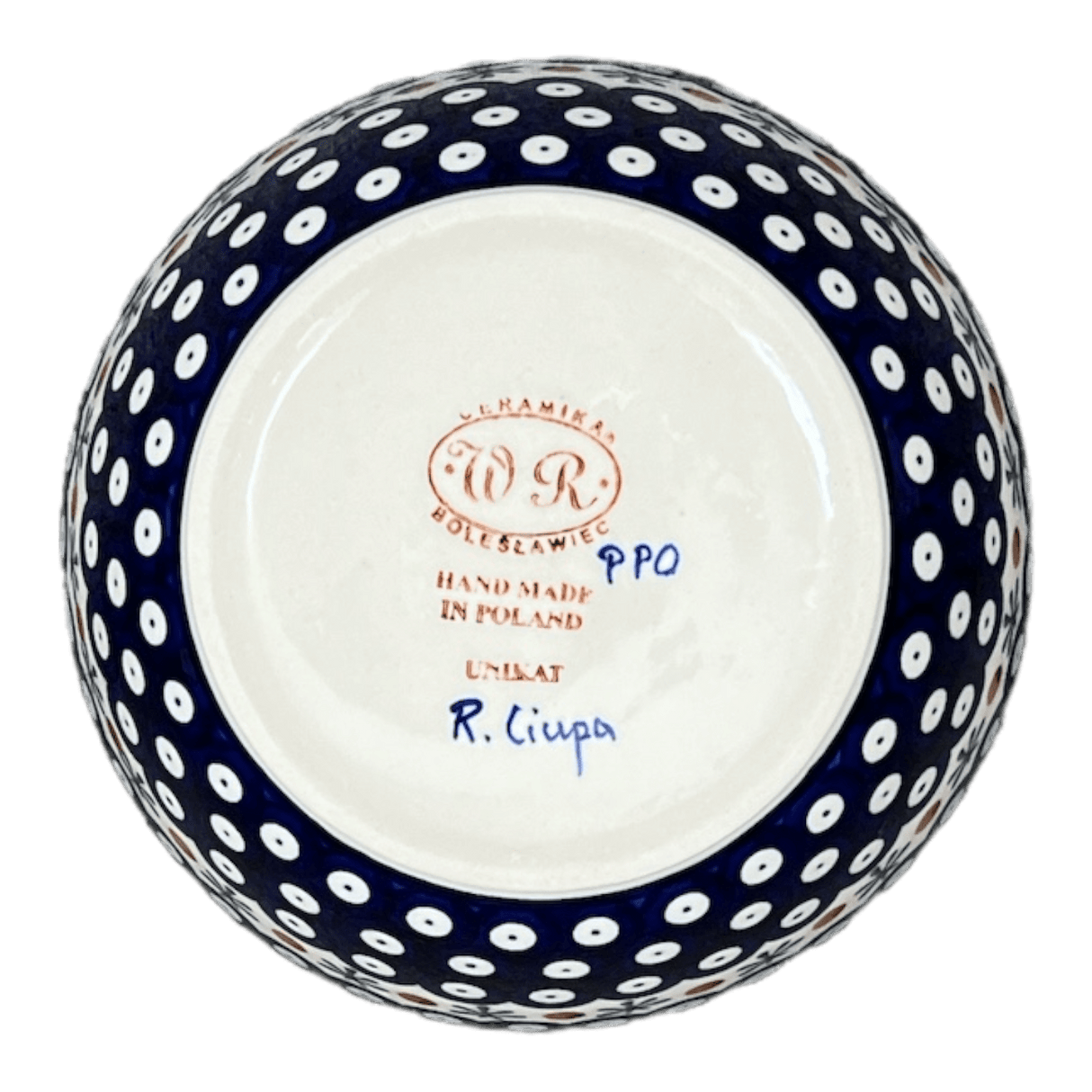 Bowl, Round, 7", WR (WR12C) in "Mosquito" by W.R. Ceramika | WR12C-SM3