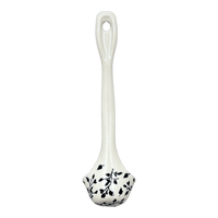 A picture of a Polish Pottery Ladle, Soup, 12" in "Black Spray" by Manufaktura | C020T-LISC as shown at PolishPotteryOutlet.com/products/soup-ladle-black-spray