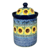 Polish Pottery Canister, 1 Liter in "Sunflowers" by Ceramika Artystyczna | A491-U4739 at PolishPotteryOutlet.com