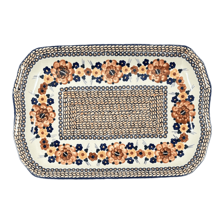 Platter, Rectangular, 11.5" x 17" in "Bouquet in a Basket" by Manufaktura | P158S-JZK