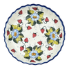 Polish Pottery Pan, Tart, 9.8", WR (WR52D) in "Strawberries & Blossoms" by W.R. Ceramika | WR52D-WR2 at PolishPotteryOutlet.com