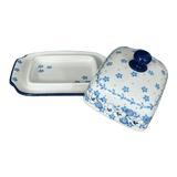 Butter Dish, 7" x 5.5" in "Pansy Blues" by Ceramika Artystyczna | A295-2346X