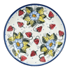 Polish Pottery Plate, Round, Dessert, 7.75", WR (WR5G) in "Strawberries & Blossoms" by W.R. Ceramika | WR5G-WR2 at PolishPotteryOutlet.com