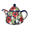 Polish Pottery 0.9 Liter Teapot (Poppies & Posies) | C005S-IM02 at PolishPotteryOutlet.com