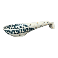 A picture of a Polish Pottery Spoon Rest, Large, 9.25" in "Lucky Duck" by Manufaktura | P007T-P322 as shown at PolishPotteryOutlet.com/products/large-spoon-rest-lucky-duck-p007t-p322