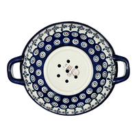 A picture of a Polish Pottery Berry Bowl (Floral Peacock) | D038T-54KK as shown at PolishPotteryOutlet.com/products/berry-bowl-floral-peacock-d038t-54kk