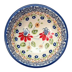 Polish Pottery Dipping Bowl (Mediterranean Blossoms) | M153S-P274 Additional Image at PolishPotteryOutlet.com