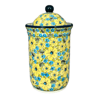 A picture of a Polish Pottery Zaklady 2 Liter Container (Sunny Meadow) | Y1244-ART332 as shown at PolishPotteryOutlet.com/products/2-liter-container-sunny-meadow-y1244-art332