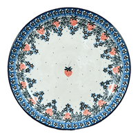 A picture of a Polish Pottery Plate, Round, Dinner, 10" in "Strawberry Patch" by Ceramika Artystyczna | A257-721X as shown at PolishPotteryOutlet.com/products/c-a-10-dinner-plate-strawberry-patch-a257-721x