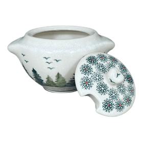 Polish Pottery 3" Sugar Bowl (Pine Forest) | C003S-PS29 Additional Image at PolishPotteryOutlet.com