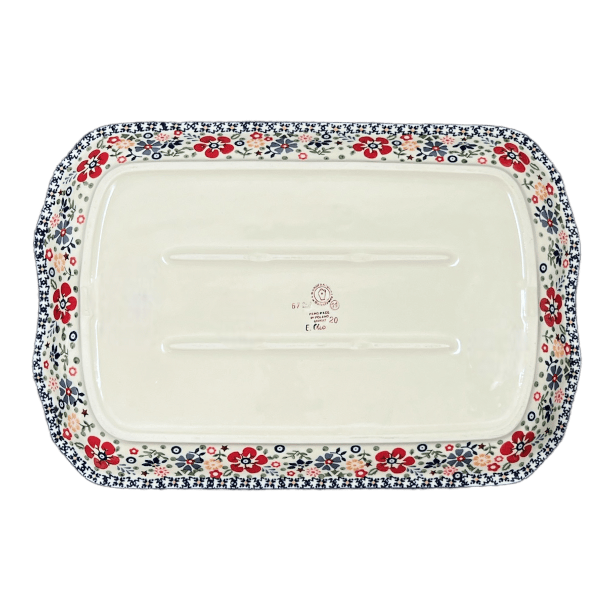 Platter, Rectangular, 11.5" x 17" in "Full Bloom" by Manufaktura | P158S-EO34