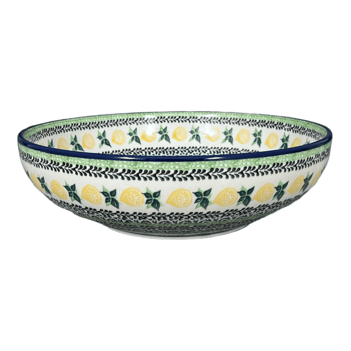 Bowl, Round, Serving, 10.5" in "Lemons and Leaves" by Ceramika Artystyczna | AC36-2749X