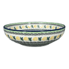 Polish Pottery Bowl, Round, Serving, 10.5" in "Lemons and Leaves" by Ceramika Artystyczna | AC36-2749X at PolishPotteryOutlet.com