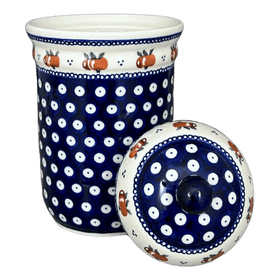 Polish Pottery Zaklady 1 Liter Container (Persimmon Dot) | Y1243-D479 Additional Image at PolishPotteryOutlet.com