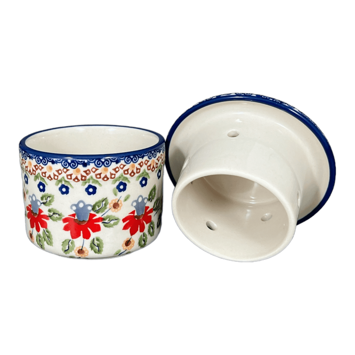 Butter Crock, 4.5" in "Mediterranean Blossoms" by Manufaktura | M136S-P274