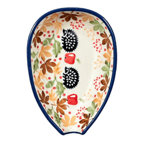 Polish Pottery Spoon Rest, Small, 3.5" in "Hedgehog Harvest" by Manufaktura | P093U-AS71 Additional Image at PolishPotteryOutlet.com