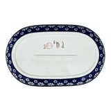 Plate, Roaster, Oval, 7"x11" in "Midnight Daisies" by Manufaktura | P099S-S002