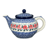 Polish Pottery Teapot, 40 oz in "Rosie's Garden" by Ceramika Artystyczna | A060-1490X at PolishPotteryOutlet.com