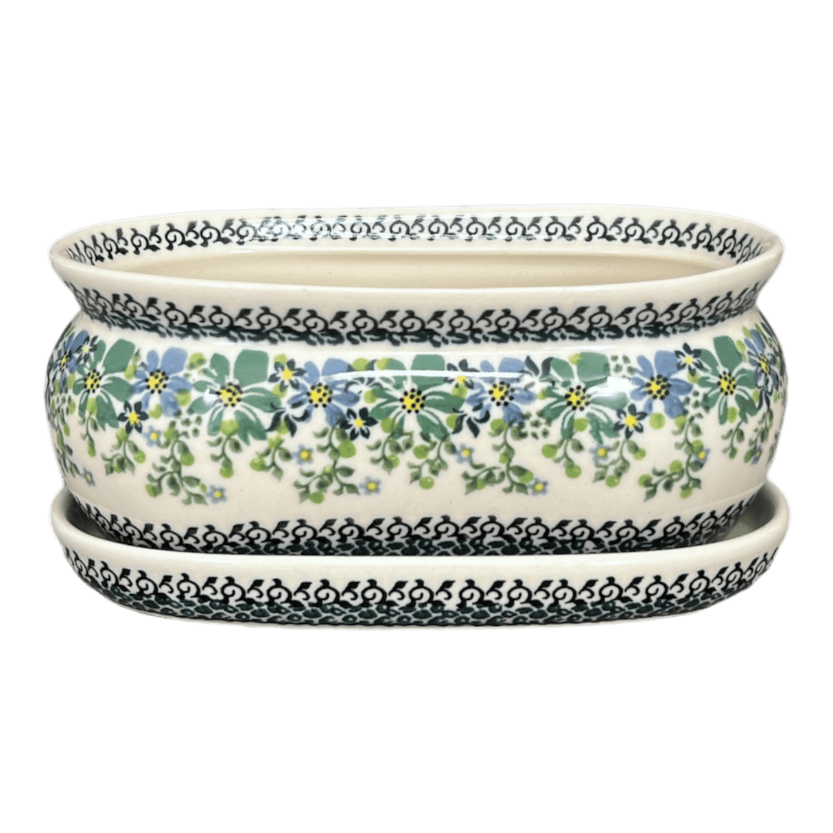 Pot, Herb, 8.5" in "Blue & Green Dream" by Galia | GDN12-UHP2